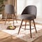 Baxton Studio Carra Grey Upholstered Walnut-Finished Wood Swivel Counter Stool, PK2 157-9652 - alternate 3